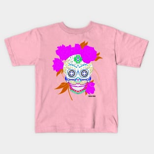 white luxury catrina ecopop Kids T-Shirt